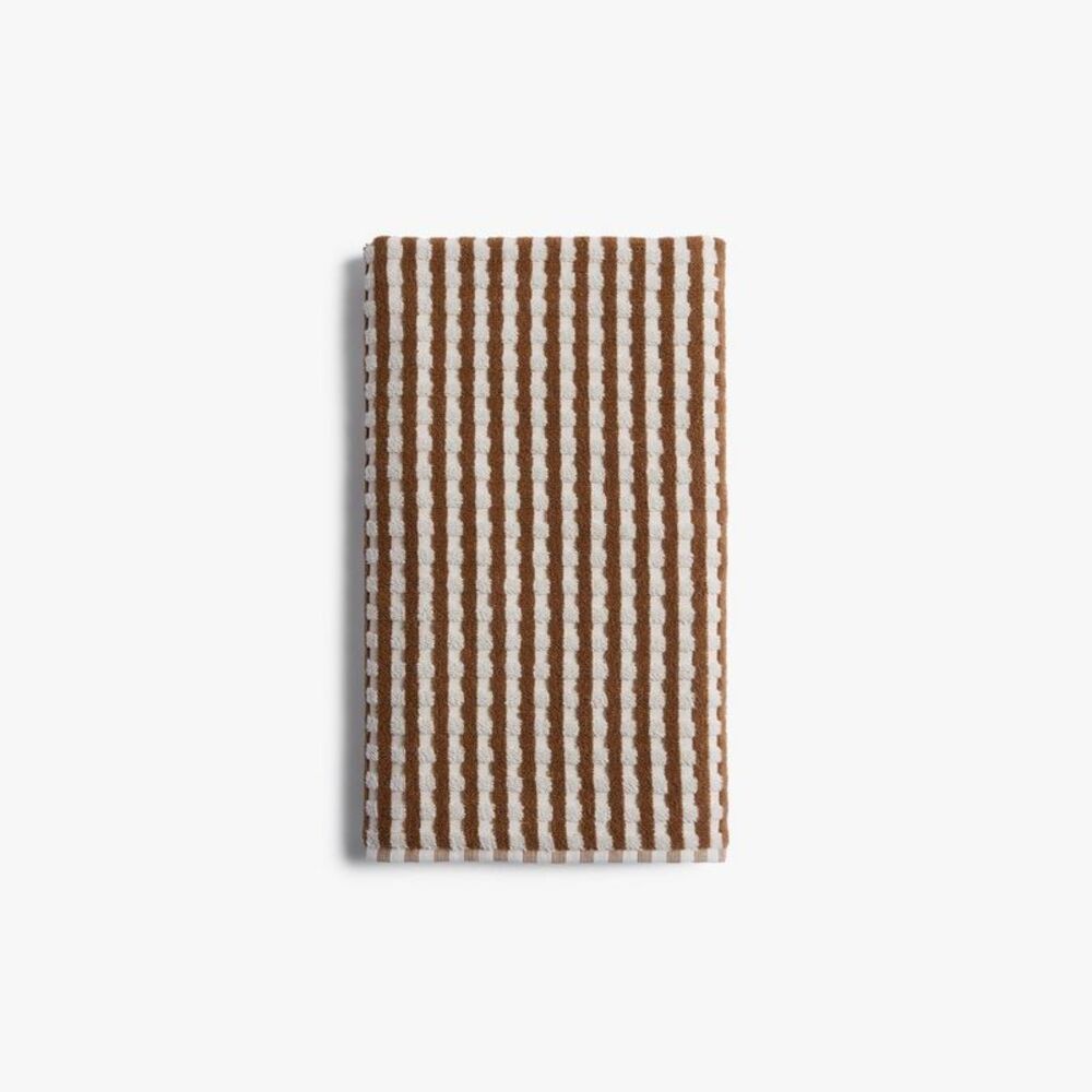 Parachute - Terry Check Bath Towel Pecan - Parachute Pecan